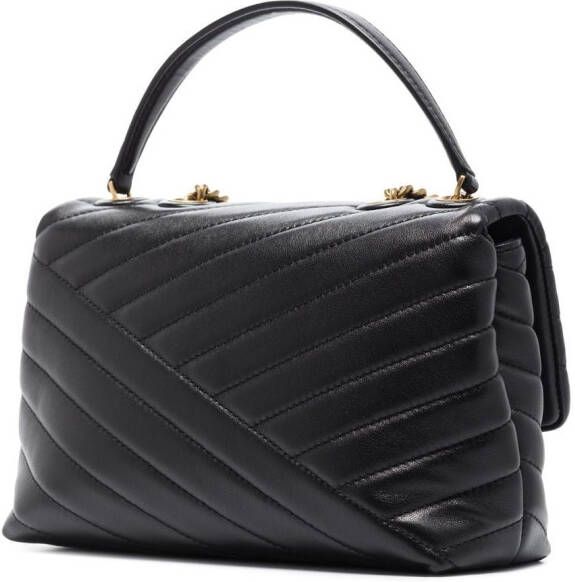 Tory Burch Kleine Kira verstelbare schoudertas met chevron streep Zwart