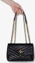 Tory Burch Kleine Kira verstelbare schoudertas met chevron streep Zwart - Thumbnail 4