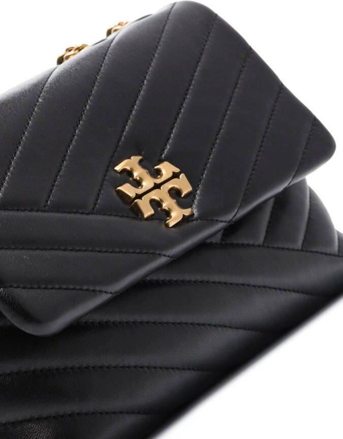 Tory Burch Kleine Kira verstelbare schoudertas met chevron streep Zwart