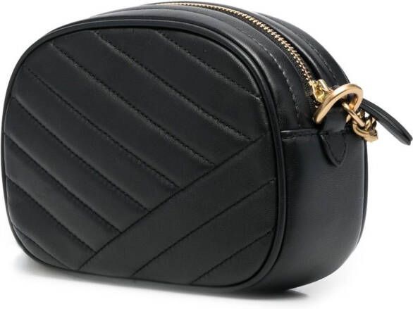 Tory Burch Kleine Kira cameratas met chevron streep Zwart