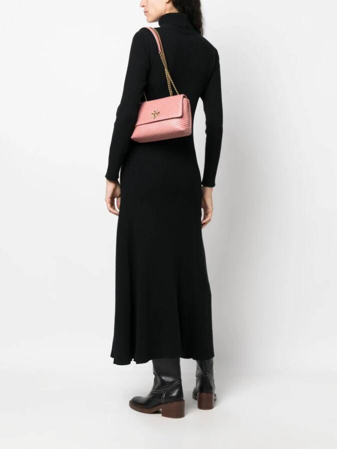 Tory Burch Kleine Kira Moto gevoerde verstelbare schoudertas Roze
