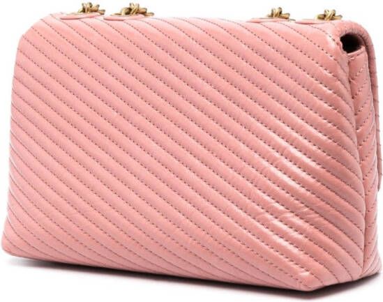 Tory Burch Kleine Kira Moto gevoerde verstelbare schoudertas Roze