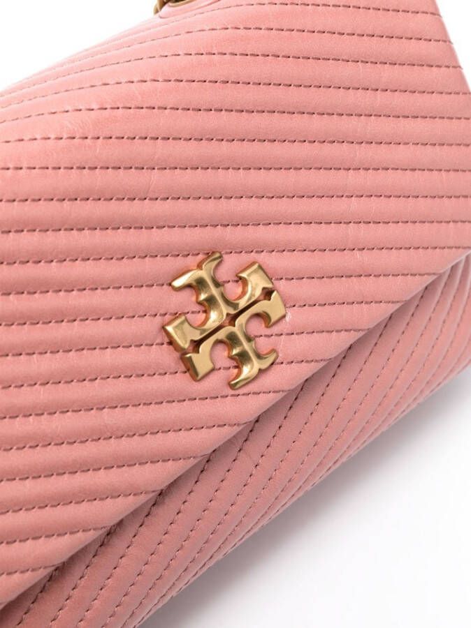 Tory Burch Kleine Kira Moto gevoerde verstelbare schoudertas Roze