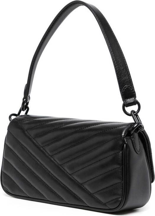 Tory Burch Kira schoudertas met chevron streep Zwart
