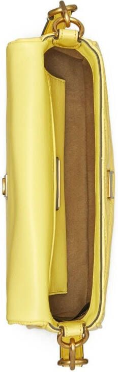 Tory Burch Kleine Kira gelakte Flap schoudertas met chevron streep Geel