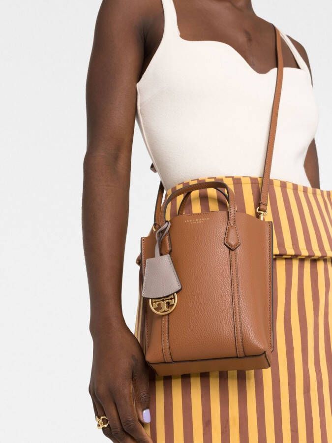 Tory Burch Leren shopper Bruin