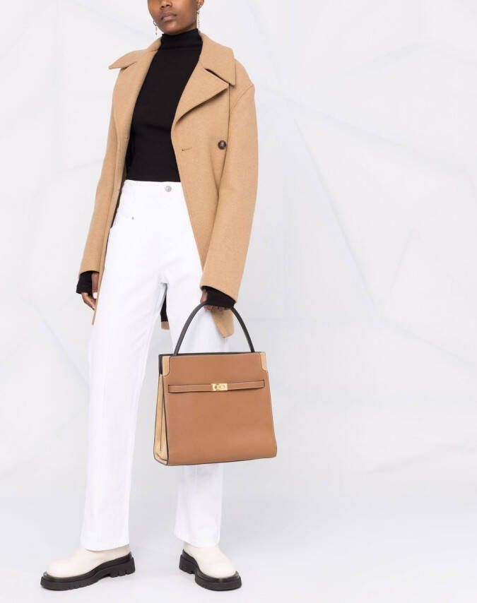 Tory Burch Lee Radziwill dubbele shopper Bruin