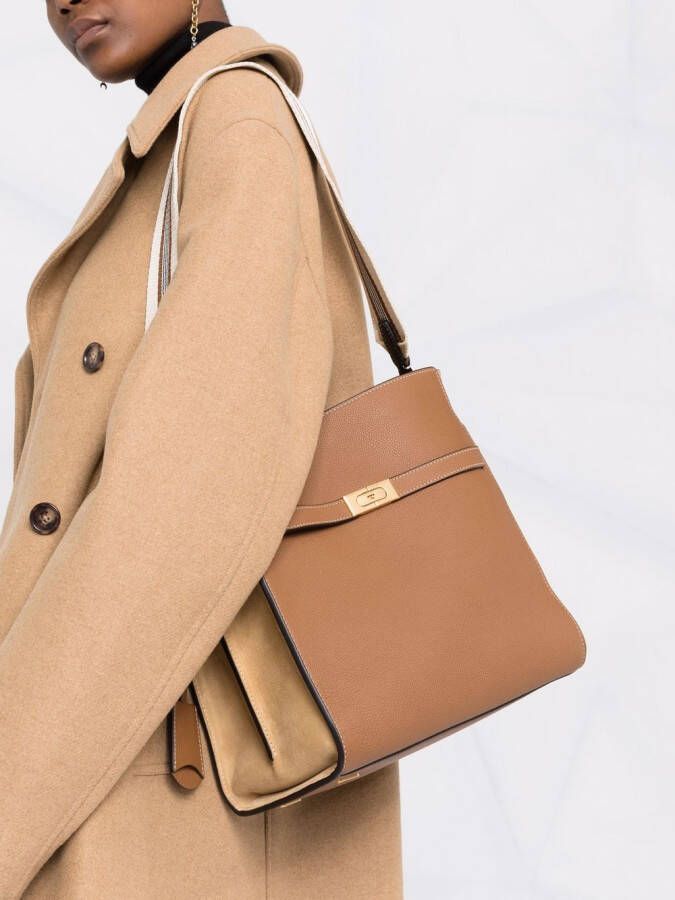 Tory Burch Lee Radziwill dubbele shopper Bruin
