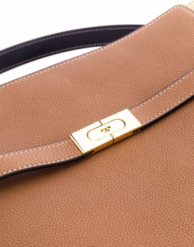 Tory Burch Lee Radziwill dubbele shopper Bruin