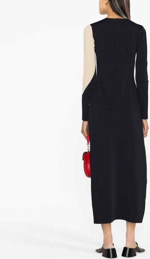 Tory Burch Midi-jurk met colourblocking Zwart