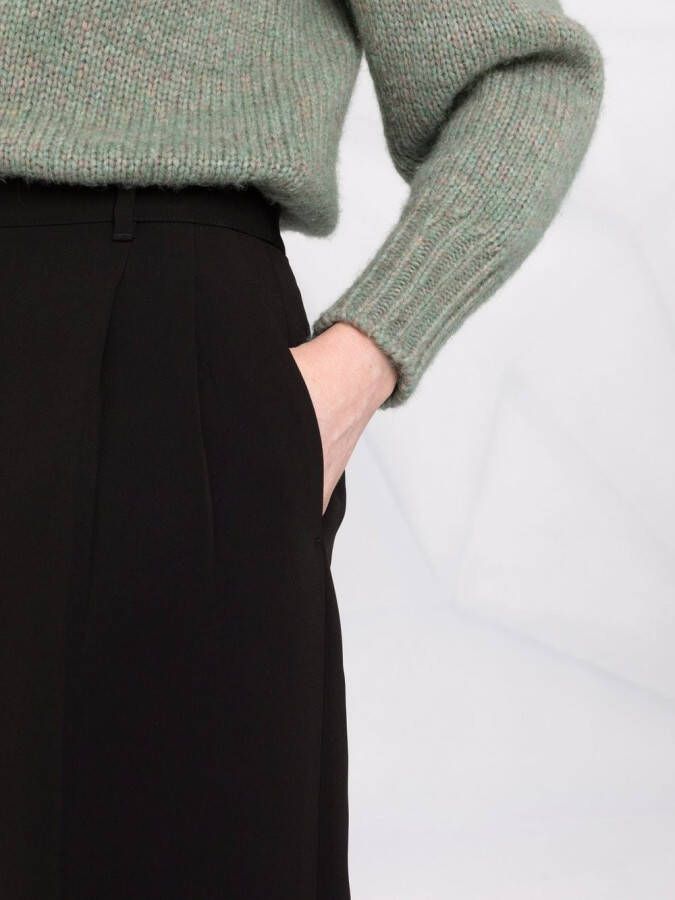 Tory Burch Pantalon met geplooid detail Zwart