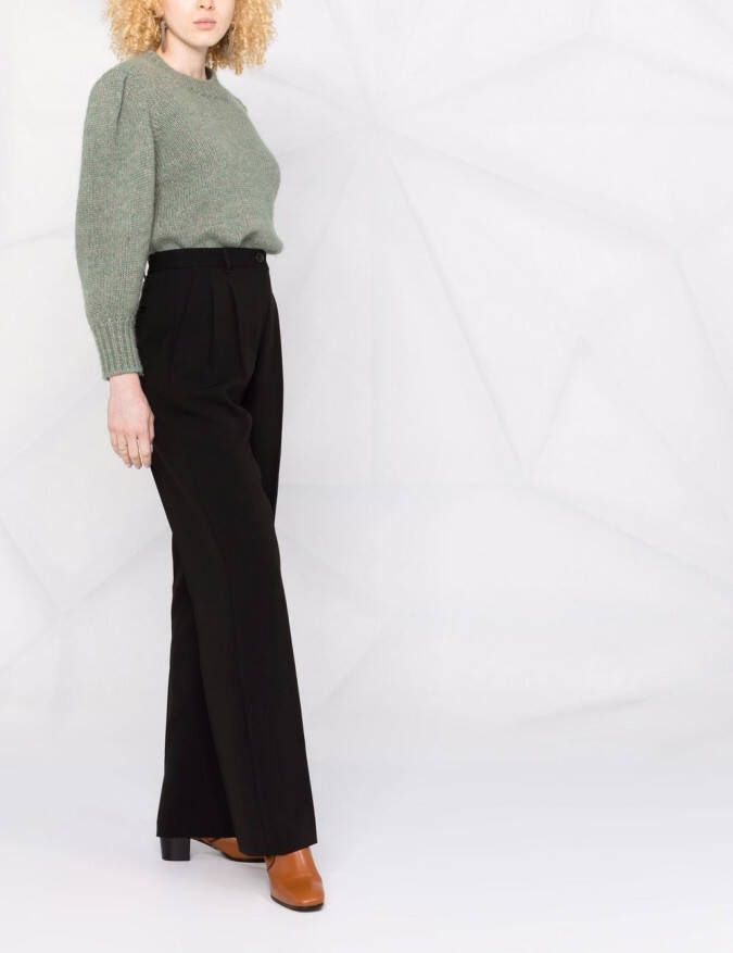 Tory Burch Pantalon met geplooid detail Zwart