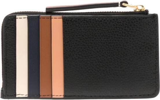 Tory Burch Robinson colour-block zip-fastening wallet Zwart