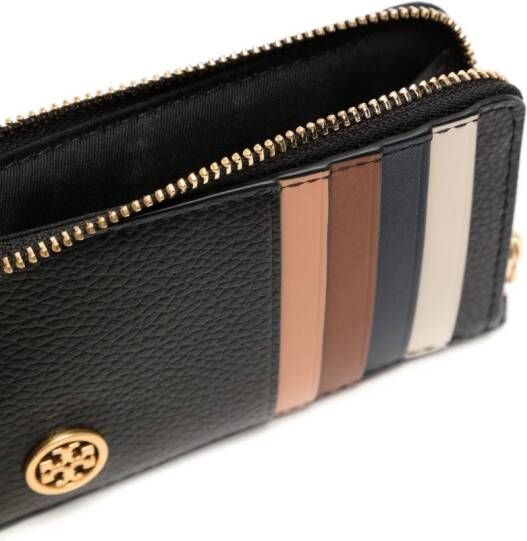 Tory Burch Robinson colour-block zip-fastening wallet Zwart