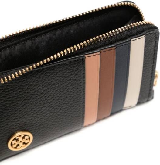 Tory Burch Robinson ritssluiting portemonnee met colourblocking Zwart