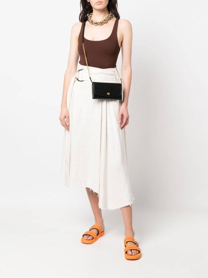 Tory Burch Robinson portemonnee met ketting Zwart