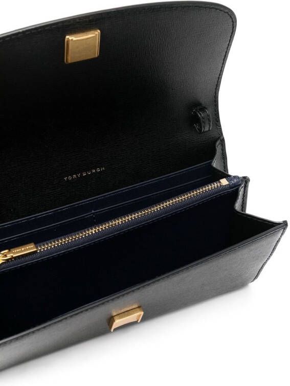 Tory Burch Robinson portemonnee met ketting Zwart