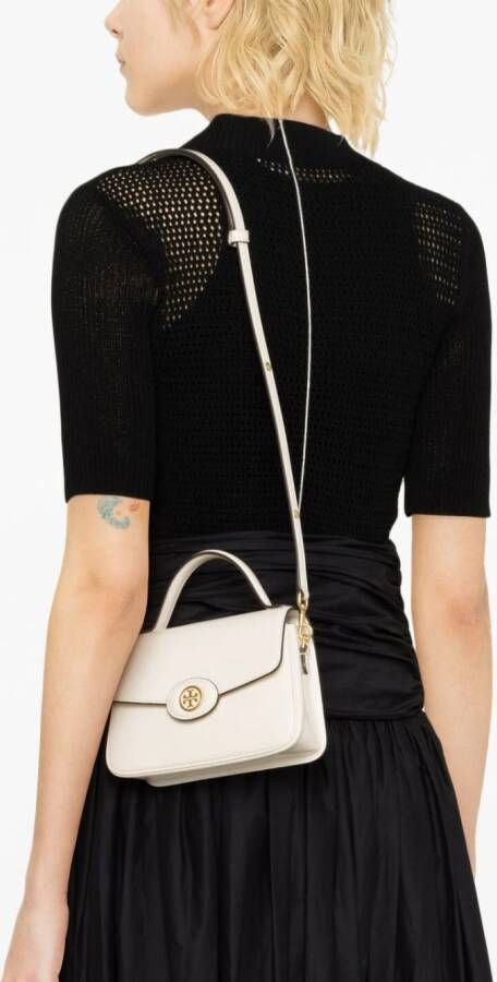 Tory Burch Robinson Spazzolato schoudertas Beige