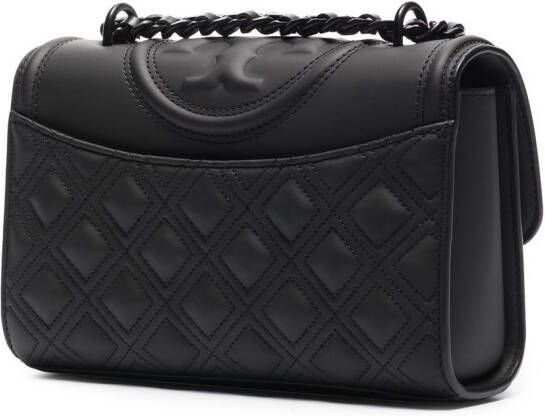 Tory Burch Kleine Fleming Matte verstelbare schoudertas Zwart