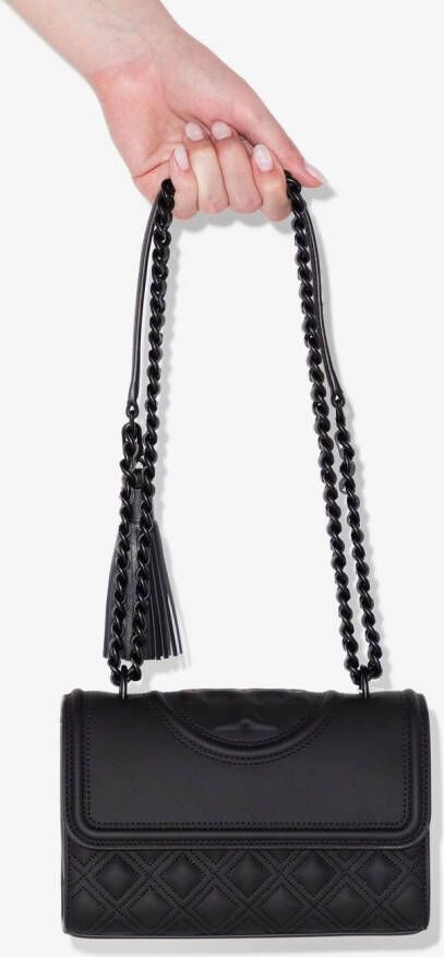Tory Burch Kleine Fleming Matte verstelbare schoudertas Zwart