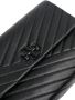 Tory Burch Kira Powder verstelbare gecoate schoudertas met chevron patroon Zwart - Thumbnail 4