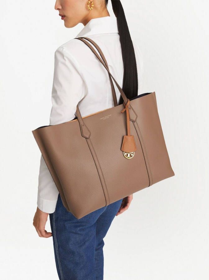 Tory Burch Shopper met logoprint Bruin