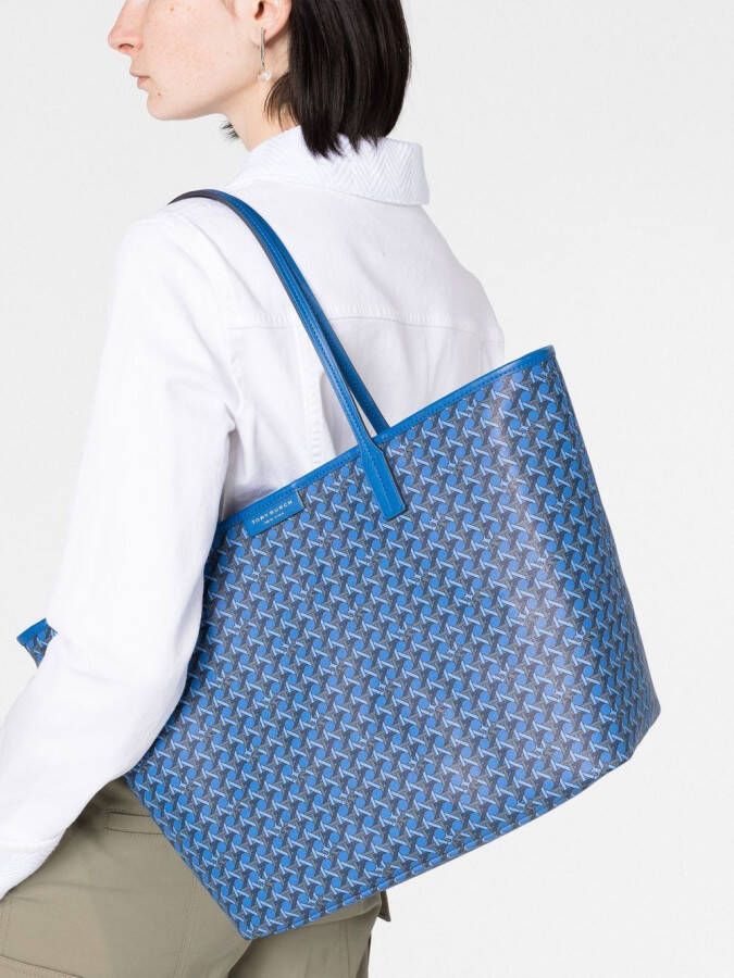 Tory Burch Shopper met patroon Blauw