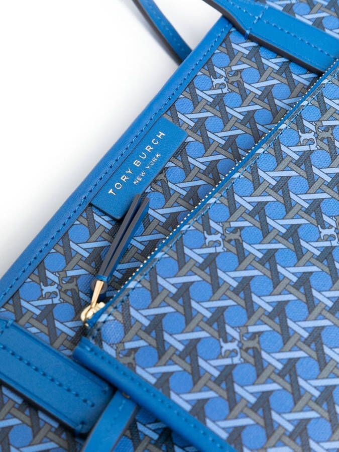 Tory Burch Shopper met patroon Blauw