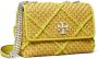 Tory Burch Kleine Kira diamantvormig geweven verstelbare schoudertas Geel - Thumbnail 3