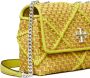 Tory Burch Kleine Kira diamantvormig geweven verstelbare schoudertas Geel - Thumbnail 4