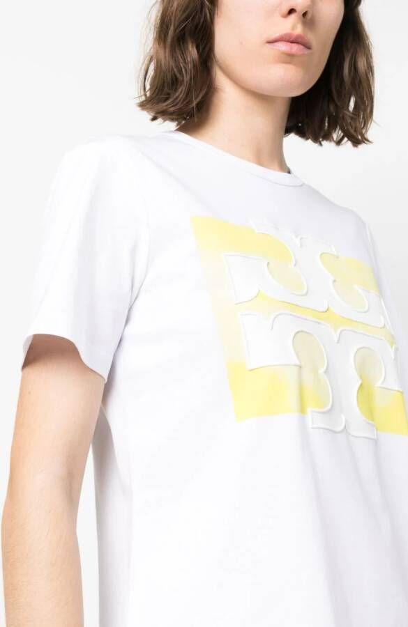 Tory Burch T-shirt met logopatch Wit