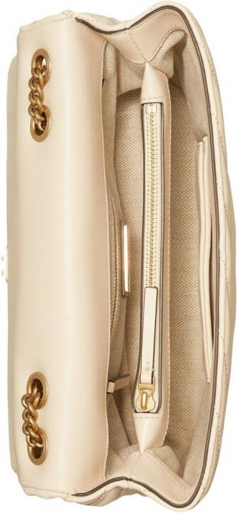 Tory Burch Kira verstelbare schoudertas met chevron streep Beige