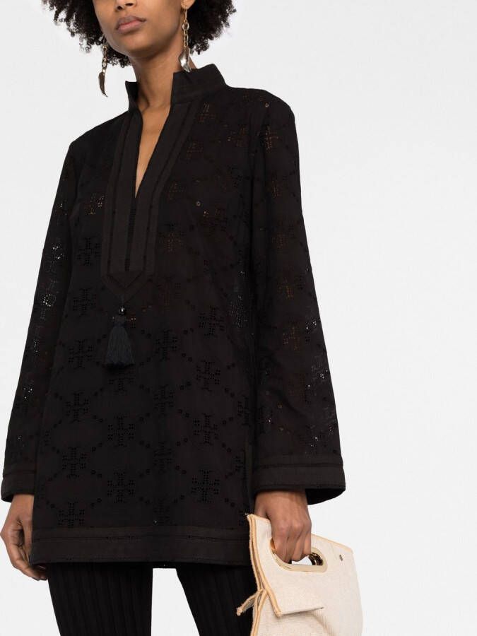 Tory Burch Broderie anglaise tuniek Zwart