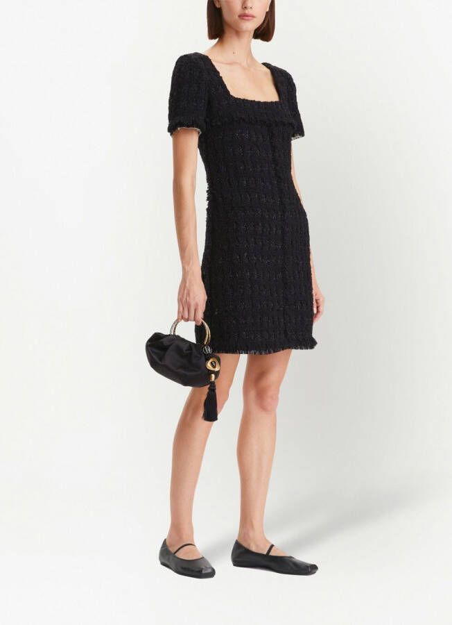 Tory Burch Tweed mini-jurk Zwart