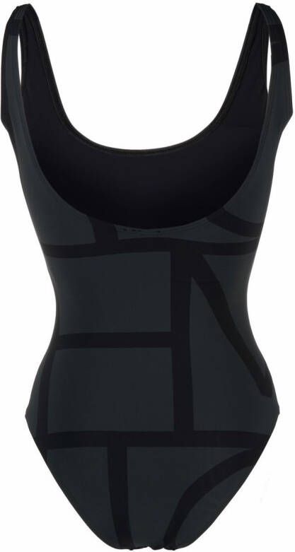 TOTEME Badpak met monogram en lage rug Zwart