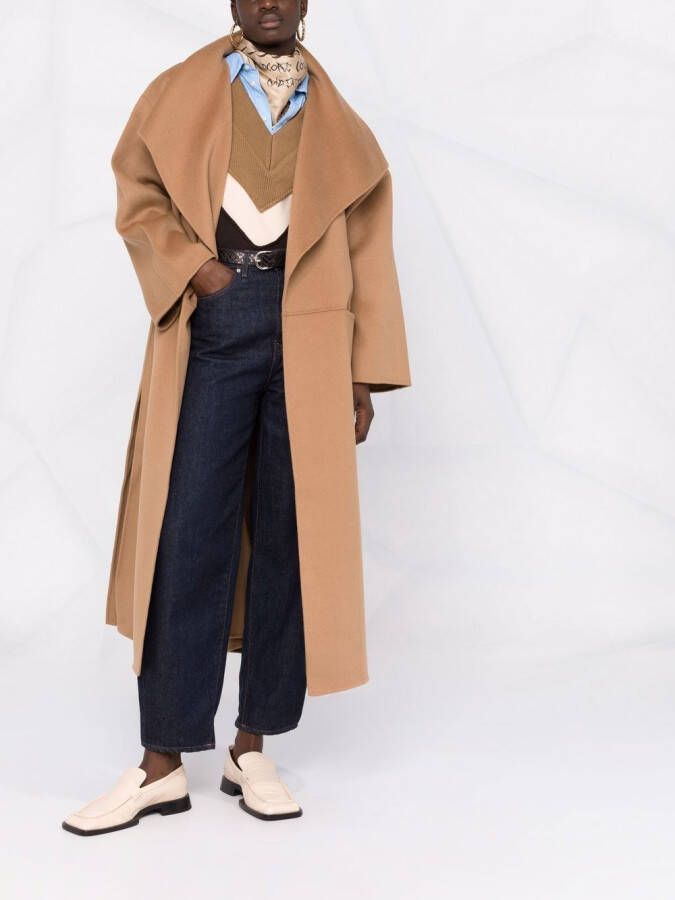 TOTEME Jas met oversized revers Bruin