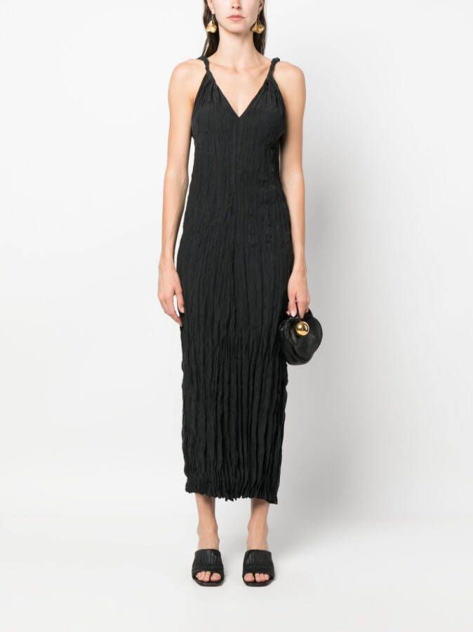 TOTEME Midi-jurk met gekreukt effect Zwart