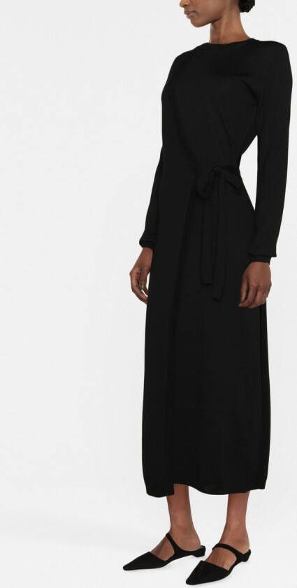 TOTEME Midi-jurk met gestrikte zijkant Zwart