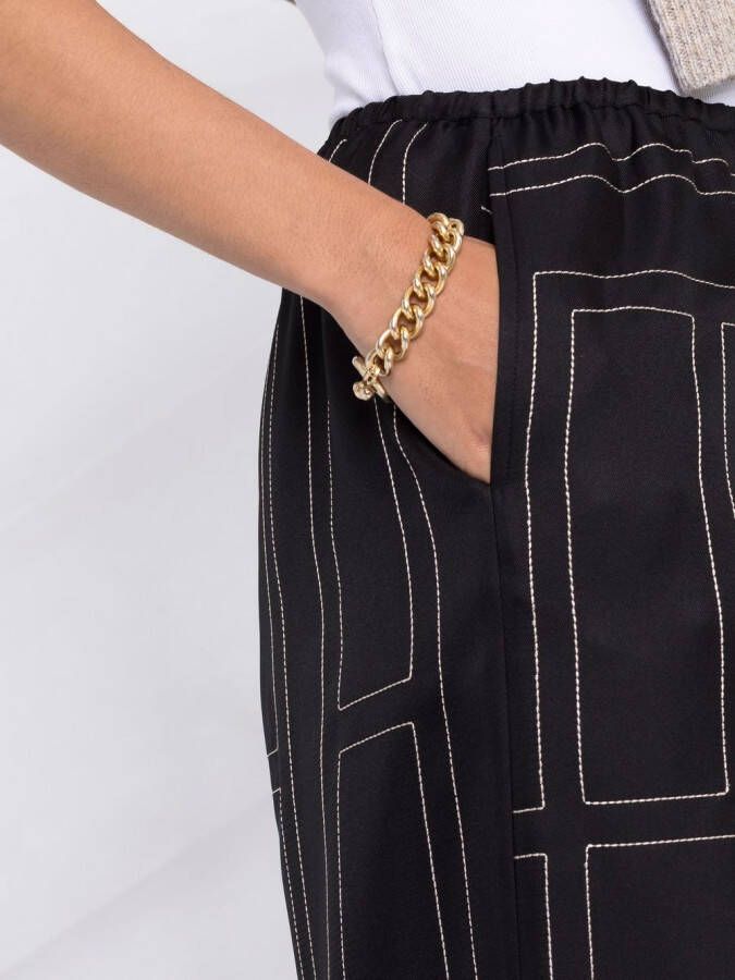 TOTEME Zijden bikinibroek met monogram Zwart