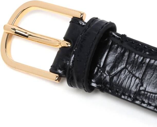 TOTEME Riem met krokodillen-reliëf Zwart