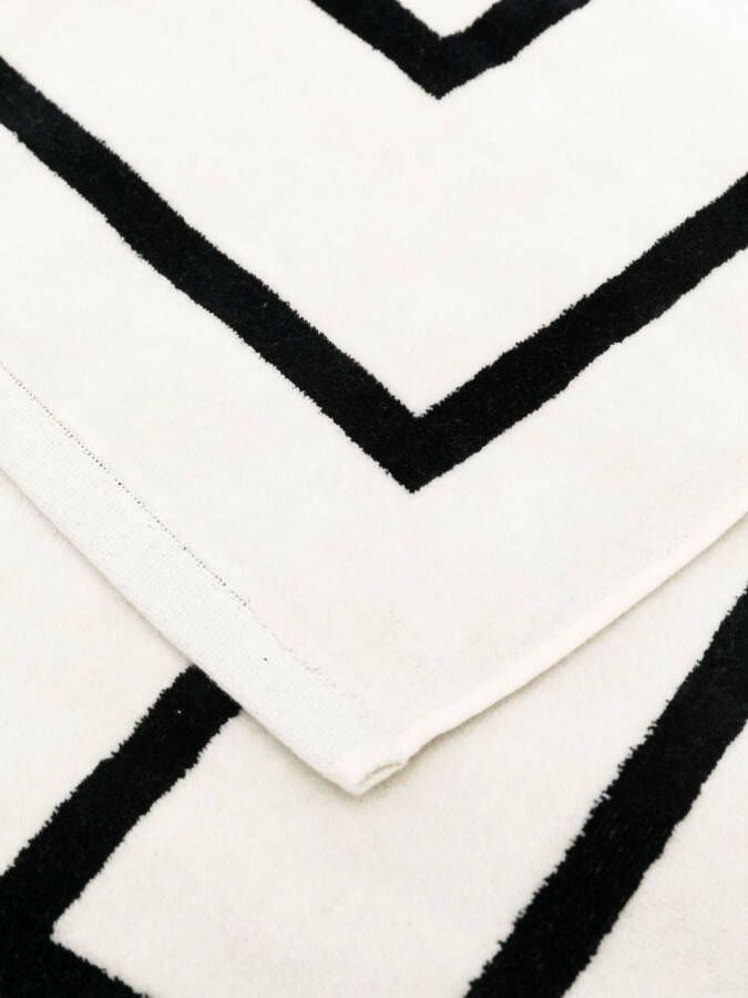 TOTEME Strandhanddoek met logo jacquard Zwart