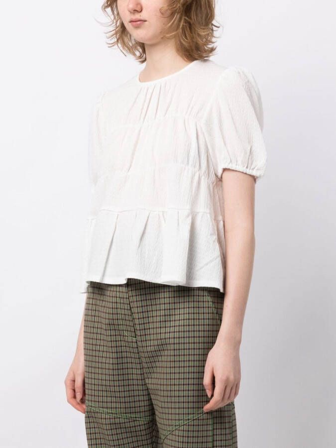tout a coup Blouse met korte mouwen Wit