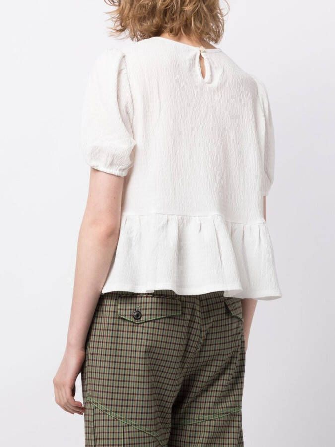 tout a coup Blouse met korte mouwen Wit
