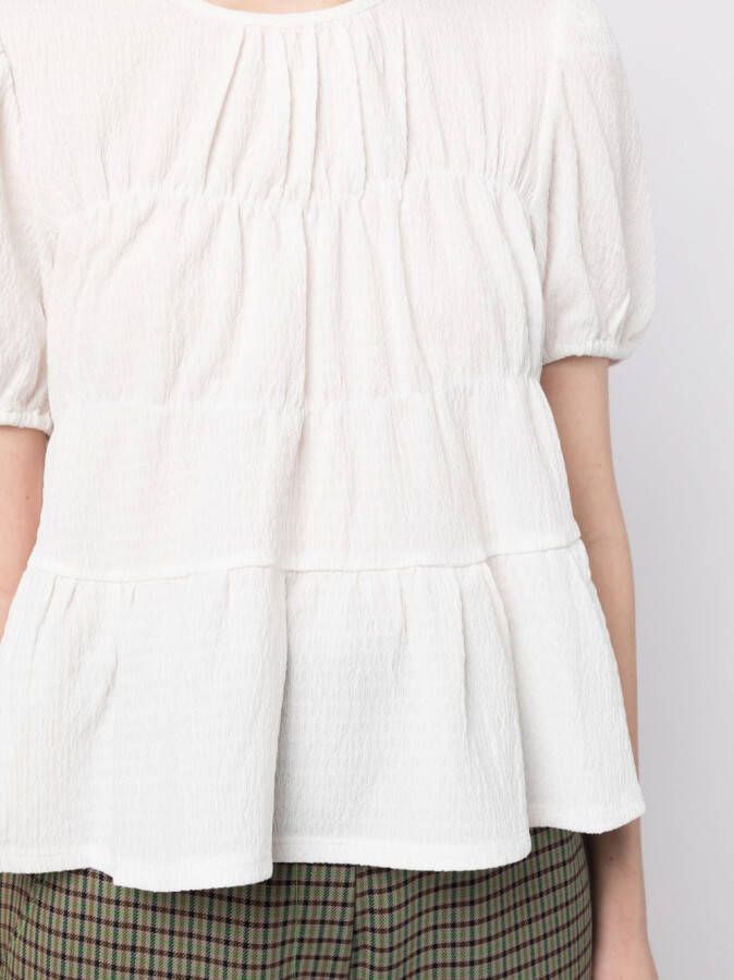 tout a coup Blouse met korte mouwen Wit