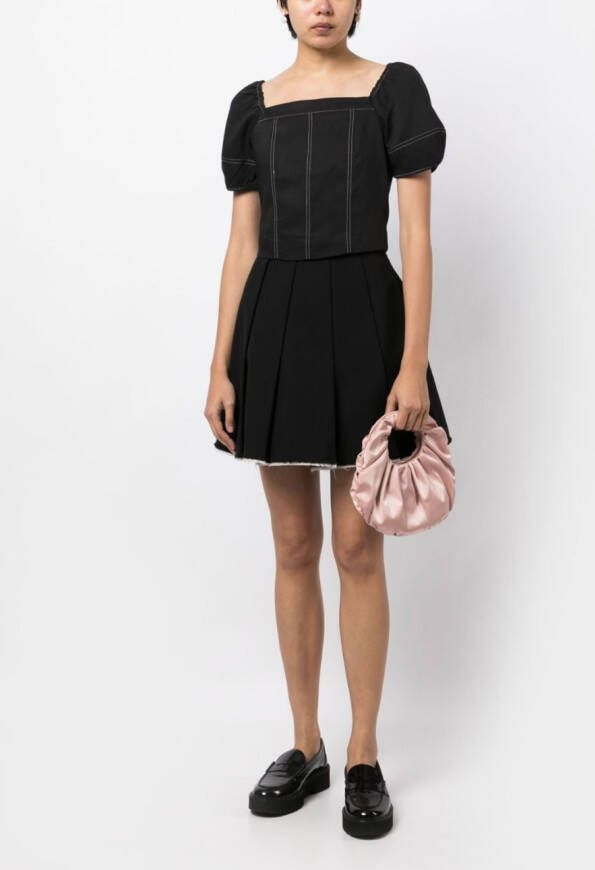 tout a coup Top met pofmouwen Zwart