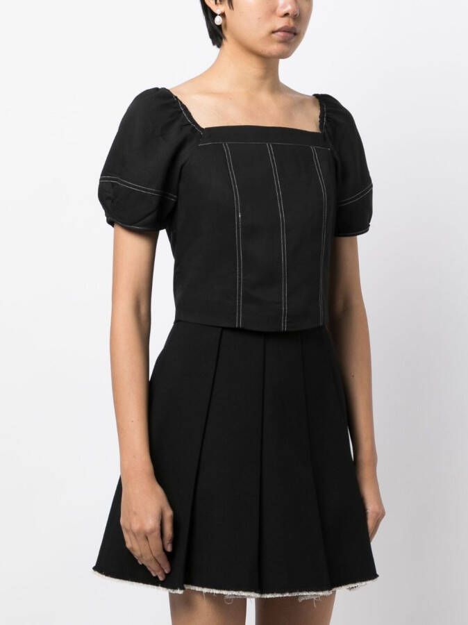 tout a coup Top met pofmouwen Zwart