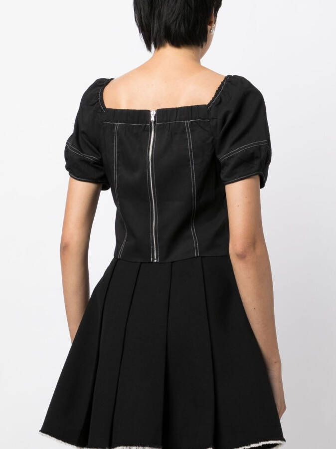tout a coup Top met pofmouwen Zwart