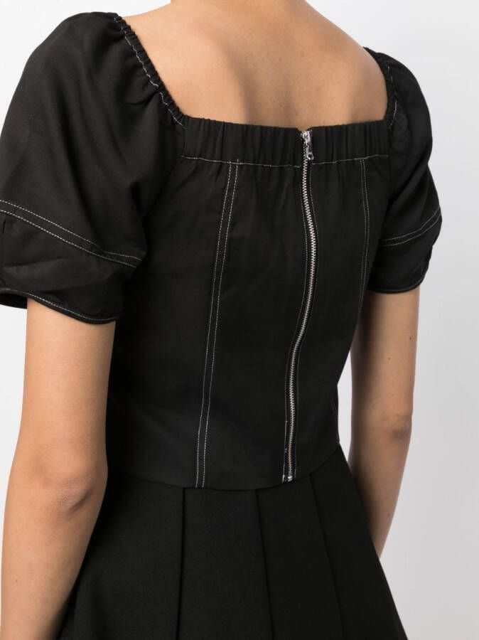 tout a coup Top met pofmouwen Zwart
