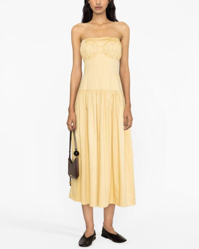 TOVE Strapless jurk Geel