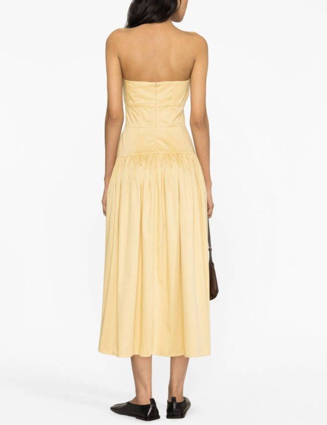 TOVE Strapless jurk Geel